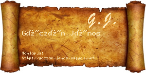 Góczán János névjegykártya