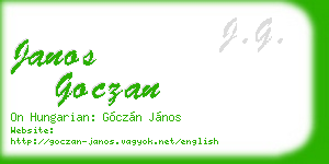 janos goczan business card