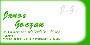janos goczan business card